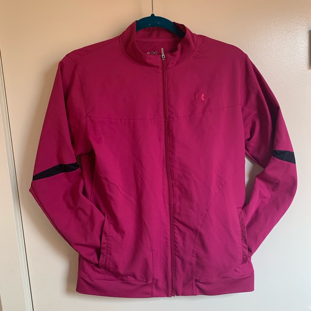 Pink zip up athletic jacket